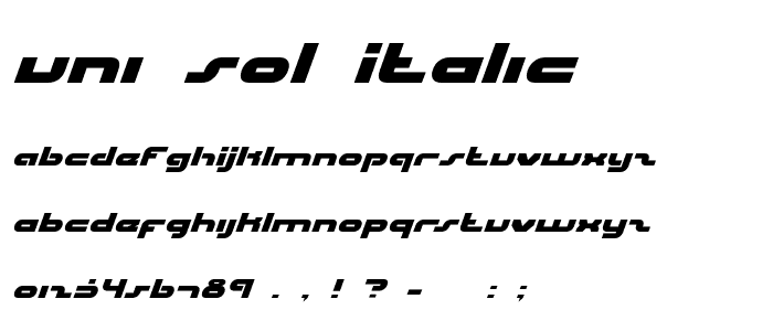 uni-sol italic font